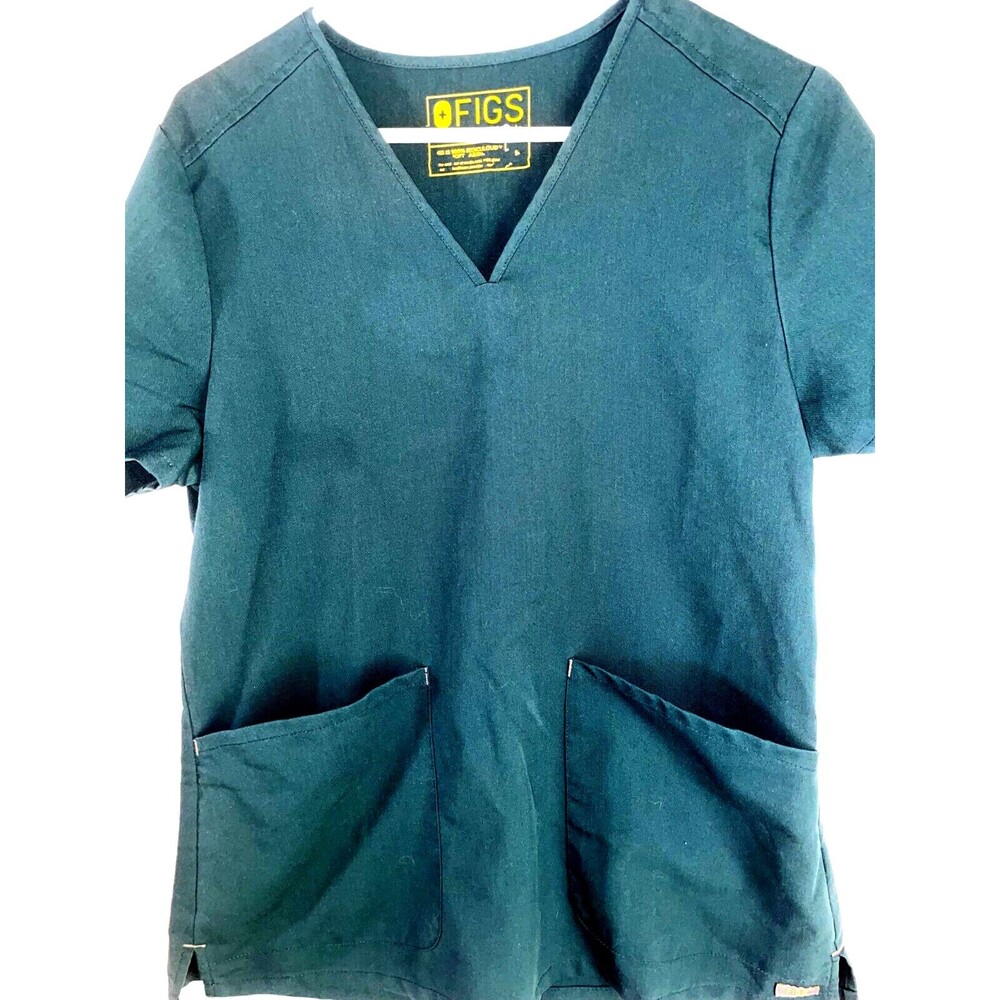 Figs Scrub Top Women's sz S Casma Blue Green Teal Soft Nursing